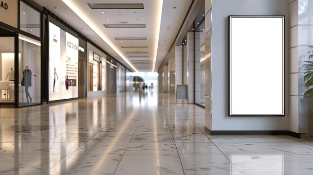 empty advertisement board in department store generative ai