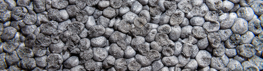 expanded polystyrene board eps with graphite macro shot, banner.