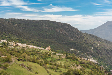 Obraz premium View from the top of the mountain of the villages of the Alpujarra of Granada 