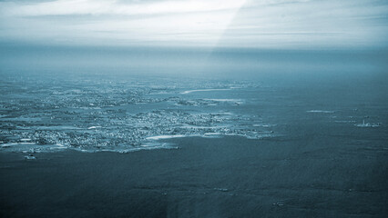 french brittany and atlantc ocean coast in finistere aerial view