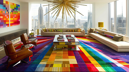 Fototapeta premium Art Home Colorful Interior with painting