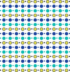Colored circles and dots as a background or screentone.