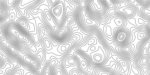 Fototapeta premium Abstract topographic contours map background. Topographic map and landscape terrain texture grid. Modern design with White background with topographic wavy pattern design. Black-white background.