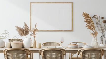 Frame Mockup in Light-Filled Minimalist Room, Perfect for Modern Art or Product Showcases, Clean...