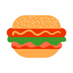 hamburger isolated on white background