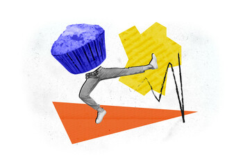 Sketch image trend artwork composite collage of silhouette bodyless woman person legs jump wear...