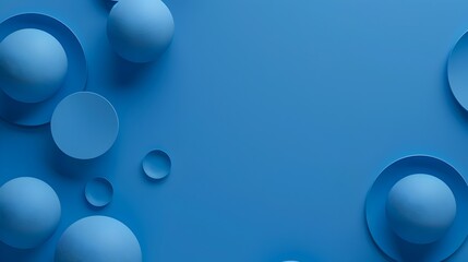 Blue Spheres Minimalist Abstract Background