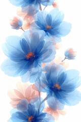 Obraz premium Bunch of Blue Flowers on White Background