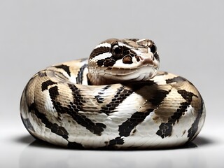 An Indian Python snake on a white background. AI generated image