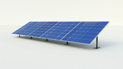 An individual solar panel on a blank white canvas, embodying the essence of clean and sustainable energy production.
