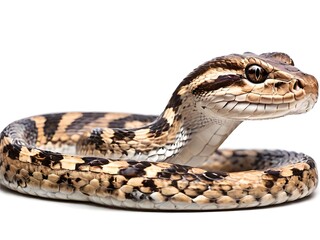A Sawscaled Viper snake on a white background. AI generated image