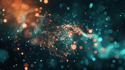 Digital abstract background for technological operations, neural networks, AI, data transmission and encryption, digital archives, audio and visual representations, scientific research. Copy space