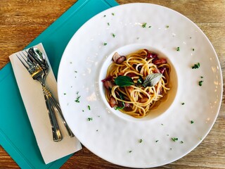 Spagetti with bacon