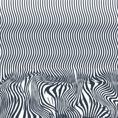 Obraz premium Vertical wavy texture with mass distortion at the bottom.