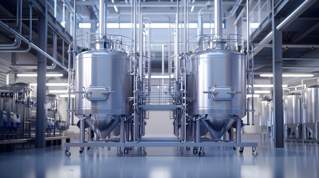 Large Stainless Steel Bioreactors for Industrial Biotech Processes and Manufacturing