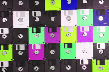 old color floppy disc collection