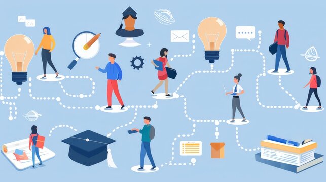 Create a visual representation of different career paths and their required skills. Include traditional and emerging fields, education requirements, and job prospects.