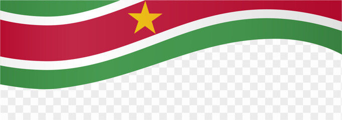 Suriname flag wave isolated on png or transparent background vector illustration.