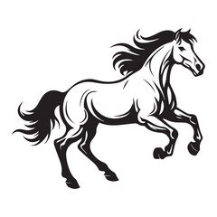 Black simple horse icon logo design, vector illustration on white background