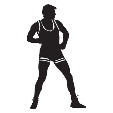 recommend clip art: Flat college wrestler icon design, black vector illustration on white background