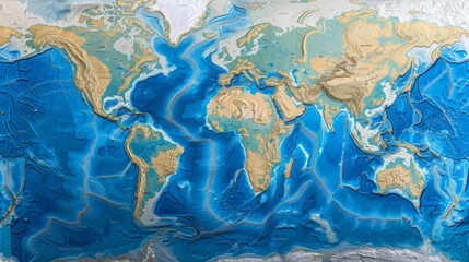 Create a world map depicting the routes of major ocean currents and their impact on global climate. Include annotations for significant currents and their effects.