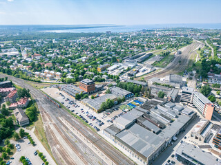 Fototapeta premium Aerial View of Tallinn’s Telliskivi Creative City and Surroundings