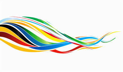 Abstract colorful curved flowing lines background