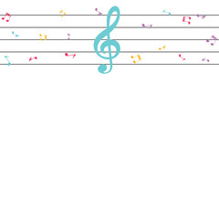 Abstract music notes on line wave background. Black G-clef and music notes isolated vector illustration Can be adapt to Brochure, Annual Report, Magazine, Poster, Corporate Presentation, Portfolio.
