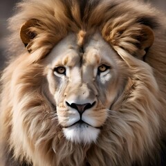 AI generated illustration of a lion with a rich, very soft coat