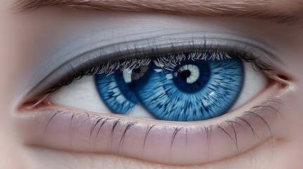 Naklejka premium Human blue eye realistic beautiful closeup zoom create.generative.ai