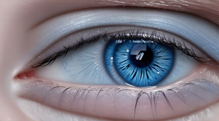 Fototapeta premium Human blue eye realistic beautiful closeup zoom create.generative.ai