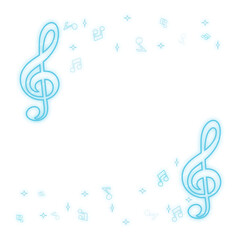 Musical Signs glow. Decorative modern Background with Notes. Vector Element for Musical Poster, Banner, Advertising, Card.