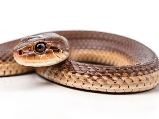 An Eastern Brown snake on a white background. AI generated image