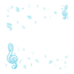 Musical Signs glow. Decorative modern Background with Notes. Vector Element for Musical Poster, Banner, Advertising, Card.