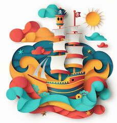 Vector Art Techniques, Layering, Color Blocking, and Minimalist Design, paper, cutout, flat, style, cartoon