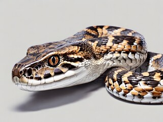 A FerdeLance snake on a white background. AI generated image