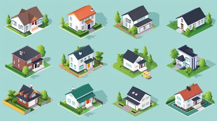 Fototapeta premium Design a visual guide comparing different types of real estate investments, such as residential, commercial, and industrial properties. Highlight the pros and cons of each.