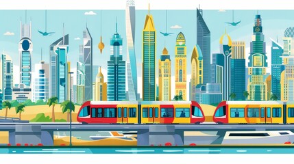 Design a visual guide to public transportation system. Include information on the metro, buses, and water taxis, and tips for getting around the city efficiently.