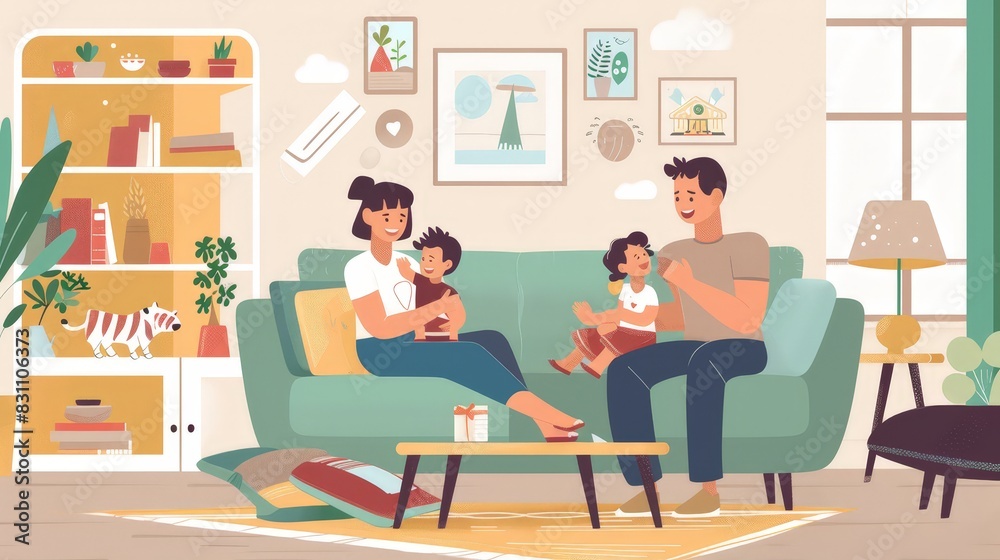Fototapete design a visual guide to fostering a supportive home environment. include ideas for creating physica