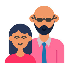 Daughter and Step Dad Picture Concept, Single Father Photo Frame Vector Icon Design, Happy Fathers Day Symbol, Dads Gift Elements Sign, Parents Day Stock illustration