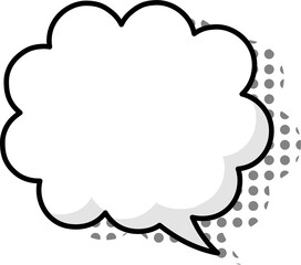 Black and white color Pop art polka dots halftone speech bubble balloon icon sticker memo keyword planner text box banner, flat png transparent element design