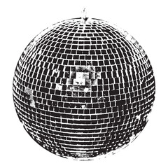 Disco ball isolated on white. vector clipart.