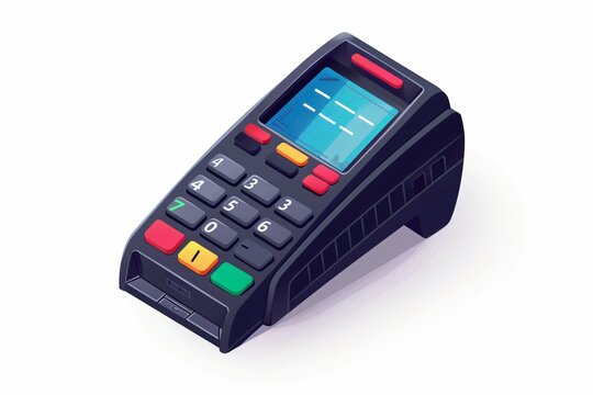 Close-up of pos terminal with credit card reader