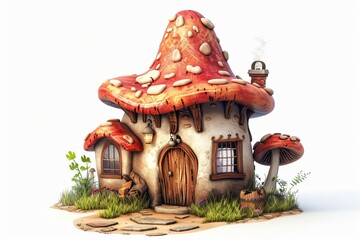 Mushroom home door chimney