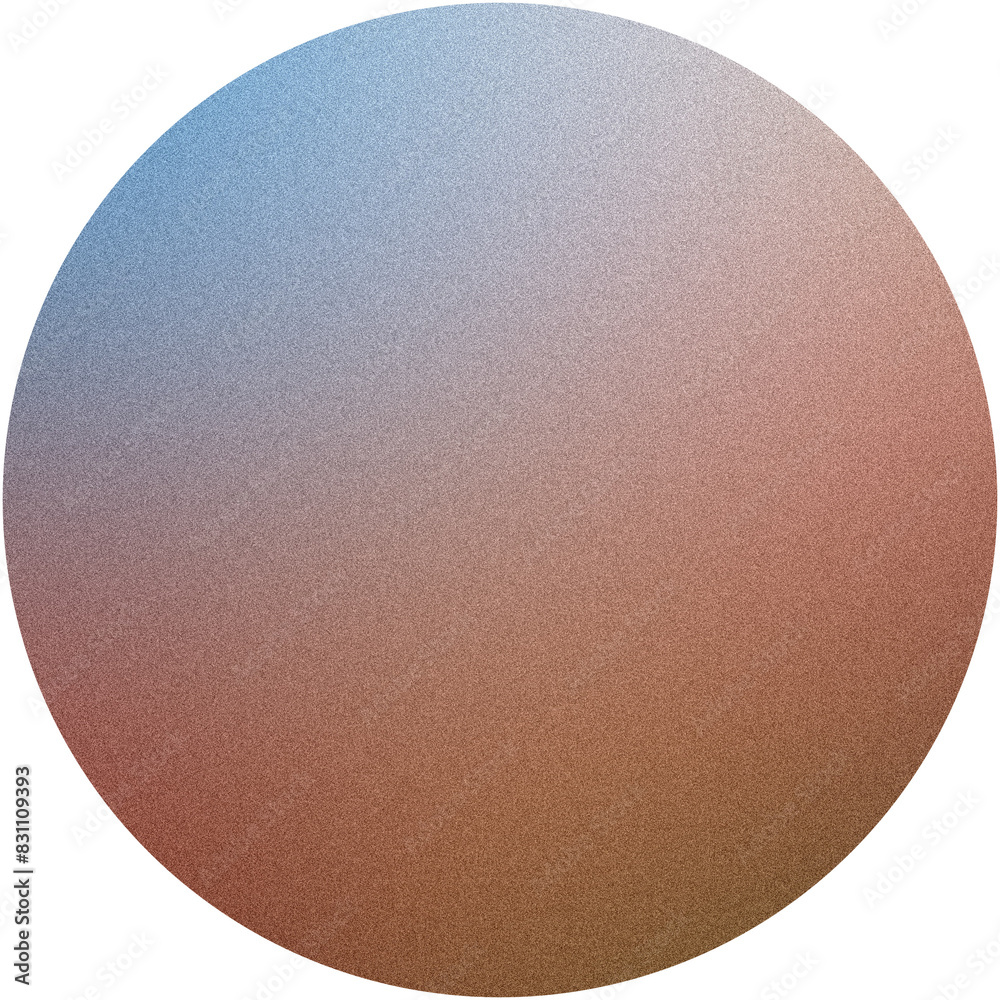 Wall mural Circular gradient with a grainy blue to brown hue on a transparent background