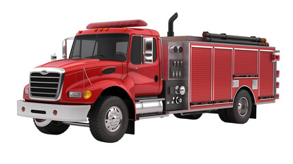 Modern Fire truck isolated on a white background