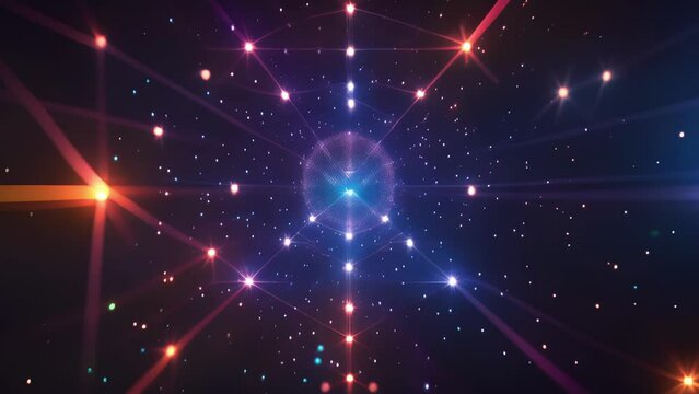 A symmetrical arrangement of polygons and lines encapsulating the symmetry and order within the complex logic of smart contract algorithms.