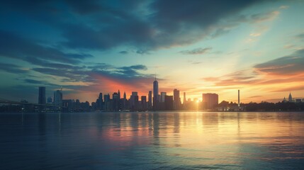 Fototapeta premium sunset over the city