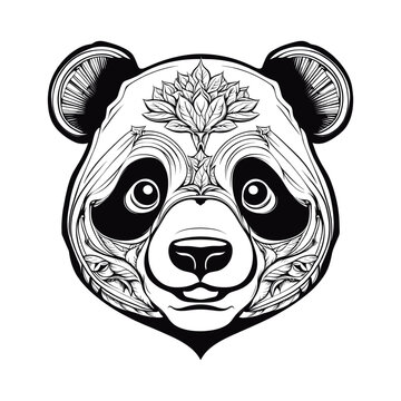 unique and cool panda head tattoo art