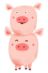 Pigs png farm animal digital art, transparent background